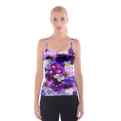 Graphic Background Pansy Easter Spaghetti Strap Top by Sapixe