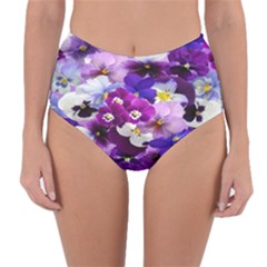 Graphic Background Pansy Easter Reversible High-waist Bikini Bottoms by Sapixe