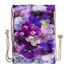 Graphic Background Pansy Easter Drawstring Bag (large) by Sapixe