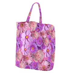 Flowers Blossom Bloom Nature Color Giant Grocery Zipper Tote