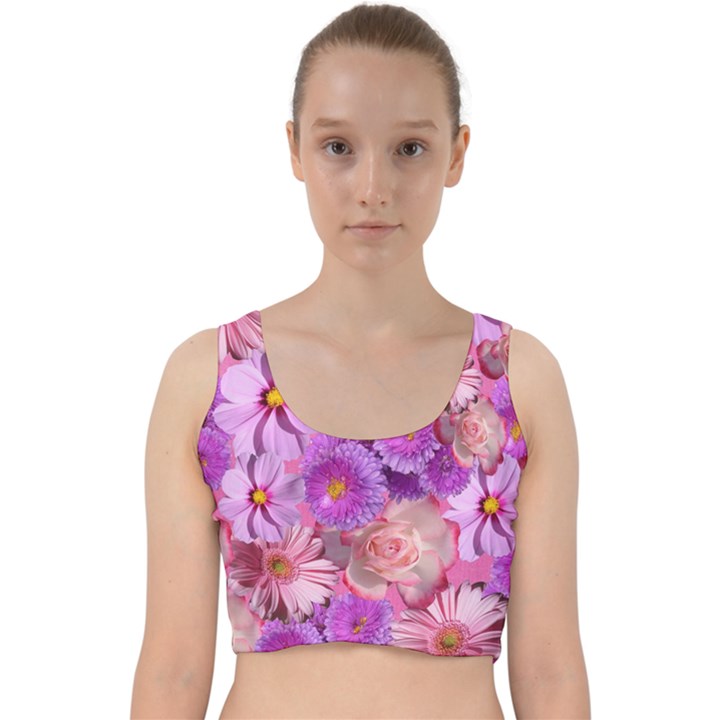 Flowers Blossom Bloom Nature Color Velvet Racer Back Crop Top