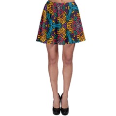 Grubby Colors Kaleidoscope Pattern Skater Skirt by Sapixe