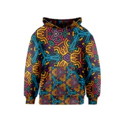 Grubby Colors Kaleidoscope Pattern Kids  Pullover Hoodie by Sapixe