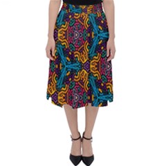 Grubby Colors Kaleidoscope Pattern Folding Skater Skirt by Sapixe