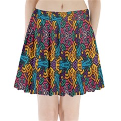 Grubby Colors Kaleidoscope Pattern Pleated Mini Skirt by Sapixe