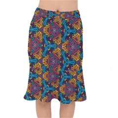 Grubby Colors Kaleidoscope Pattern Mermaid Skirt by Sapixe