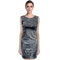 Abstract Art Decoration Design Sleeveless Velvet Midi Dress by Sapixe