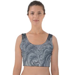 Abstract Art Decoration Design Velvet Crop Top