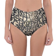 Pattern Design Texture Wallpaper Reversible High-waist Bikini Bottoms by Sapixe