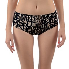 Pattern Design Texture Wallpaper Reversible Mid-waist Bikini Bottoms by Sapixe