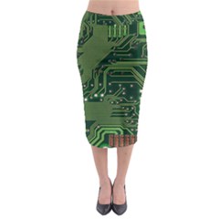 Board Computer Chip Data Processing Midi Pencil Skirt by Sapixe