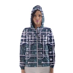 Board Circuit Control Center Hooded Wind Breaker (women) by Sapixe