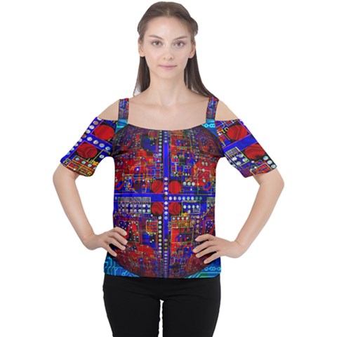 Board Interfaces Digital Global Cutout Shoulder Tee by Sapixe