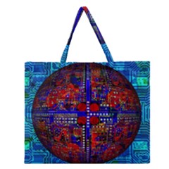 Board Interfaces Digital Global Zipper Large Tote Bag by Sapixe