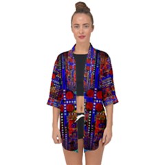 Board Interfaces Digital Global Open Front Chiffon Kimono