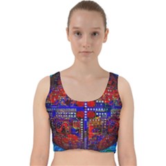 Board Interfaces Digital Global Velvet Racer Back Crop Top