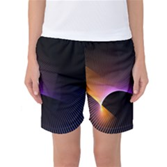 Star Graphic Rays Movement Pattern Women s Basketball Shorts