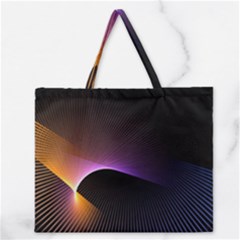 Star Graphic Rays Movement Pattern Zipper Large Tote Bag