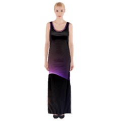 Star Graphic Rays Movement Pattern Maxi Thigh Split Dress