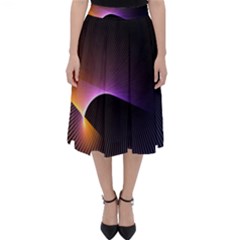 Star Graphic Rays Movement Pattern Folding Skater Skirt by Sapixe