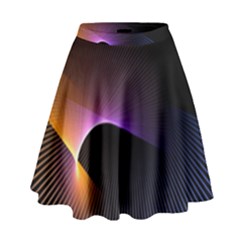 Star Graphic Rays Movement Pattern High Waist Skirt