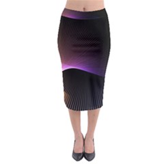 Star Graphic Rays Movement Pattern Midi Pencil Skirt