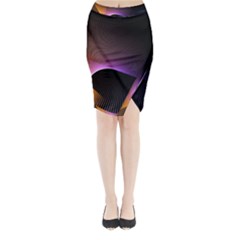 Star Graphic Rays Movement Pattern Midi Wrap Pencil Skirt by Sapixe