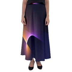 Star Graphic Rays Movement Pattern Flared Maxi Skirt by Sapixe