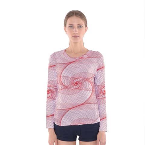 Red Pattern Abstract Background Women s Long Sleeve Tee by Sapixe