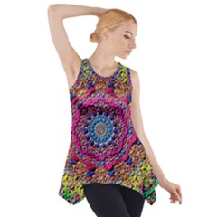 Background Fractals Surreal Design Side Drop Tank Tunic by Sapixe