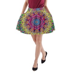 Background Fractals Surreal Design A-line Pocket Skirt by Sapixe