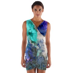 Blue Sensations Wrap Front Bodycon Dress by Art2City