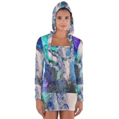 Blue Sensations Long Sleeve Hooded T-shirt by Art2City