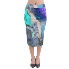 Blue Sensations Midi Pencil Skirt by Art2City