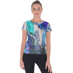 Blue Sensations Short Sleeve Sports Top  by Art2City