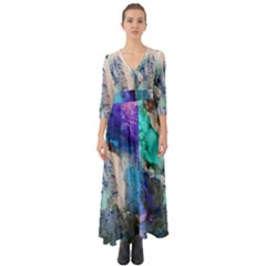 Blue Sensations Button Up Boho Maxi Dress by Art2City