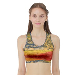 The Framework Drawing Color Texture Sports Bra With Border by Sapixe