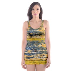 The Framework Drawing Color Texture Skater Dress Swimsuit by Sapixe