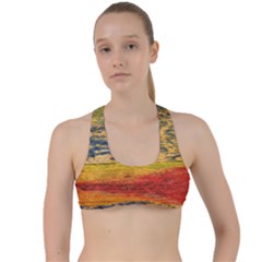 The Framework Drawing Color Texture Criss Cross Racerback Sports Bra by Sapixe