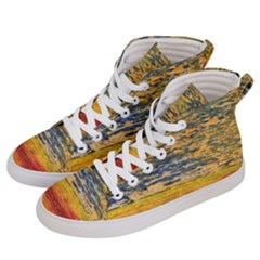 The Framework Drawing Color Texture Men s Hi-top Skate Sneakers by Sapixe