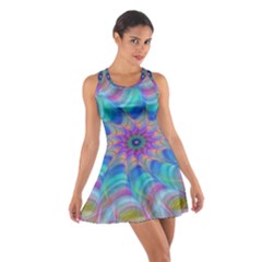 Fractal Curve Decor Twist Twirl Cotton Racerback Dress by Sapixe