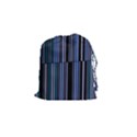 Shades of Blue Stripes Striped Pattern Drawstring Pouches (Small)  View1