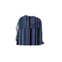 Shades of Blue Stripes Striped Pattern Drawstring Pouches (Small)  View2