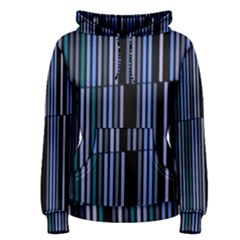 Shades Of Blue Stripes Striped Pattern Women s Pullover Hoodie by yoursparklingshop