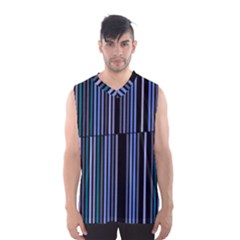 Shades Of Blue Stripes Striped Pattern Men s Basketball Tank Top by yoursparklingshop