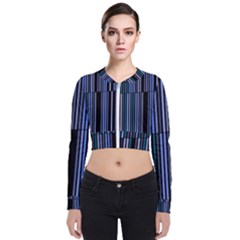 Shades Of Blue Stripes Striped Pattern Bomber Jacket by yoursparklingshop