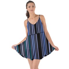 Shades Of Blue Stripes Striped Pattern Love The Sun Cover Up by yoursparklingshop