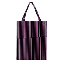 Shades Of Pink And Black Striped Pattern Classic Tote Bag by yoursparklingshop