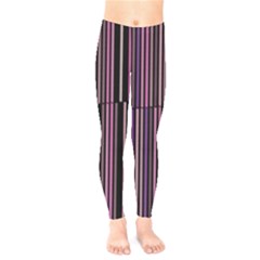 Shades Of Pink And Black Striped Pattern Kids  Legging by yoursparklingshop