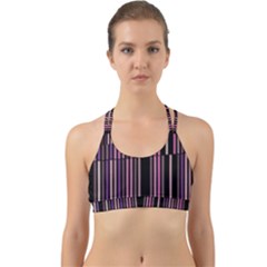 Shades Of Pink And Black Striped Pattern Back Web Sports Bra by yoursparklingshop